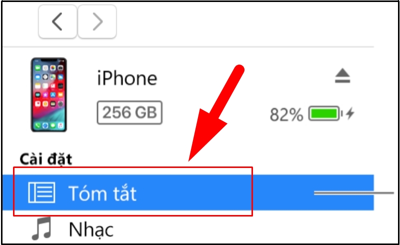 Chọn T&oacute;m tắt tr&ecirc;n iTunes